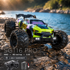 Радіокерована машинка ZLL SG116 PRO 1:16 4WD до 40 км/год — RC Monster Truck позашляховик для дрифту, RC390, LED-фари