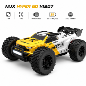 Радіокерована машинка MJX 14207 1:14 4WD до 55 км/год, безколекторний позашляховик RC машинка, металева підвіска