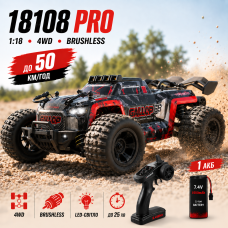 Радіокерована машинка LH-18108 GALLCP PRO 1:18 4WD Brushless до 50 км/год — швидкісний RC позашляховик 4x4, мотор 540, пропорційне керування, LED-фари