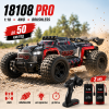 Радіокерована машинка 18108 PRO 1:18 4WD Brushless до 50 км/год, швидкісний RC Monster Truck позашляховик 4x4 на пульті, LED, 2 акумулятори 1500mAh