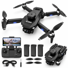 Квадрокоптер F196 з камерою 1080P, 3 акумулятори 1800 mAh, Brushless мотори, Optical Flow, обхід перешкод 360°, складаний дрон на пульті