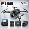 Квадрокоптер F196 з камерою — складаний Brushless дрон FPV, Optical Flow, обхід перешкод 360°, камера 90°, 2 акумулятори 1800 mAh, до 40 хв польоту