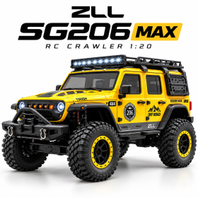 Радіокерована машинка ZLL SG206 MAX 1:20 4WD Brushless — RC краулер 4x4 для бездоріжжя, мотор 0810, ESC 20A, пропорційне керування, металева рама, кардан, LED