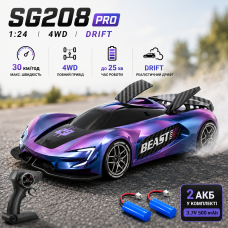 Машинка на радіокеруванні машинка на пульті управління SG208 pro 1:24 4WD Автомобіль 30 км/год Дрифт 2 АКБ