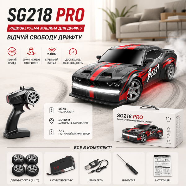 Машинка на радиоуправлении радиоуправляемый автомобиль SG218PRO 1