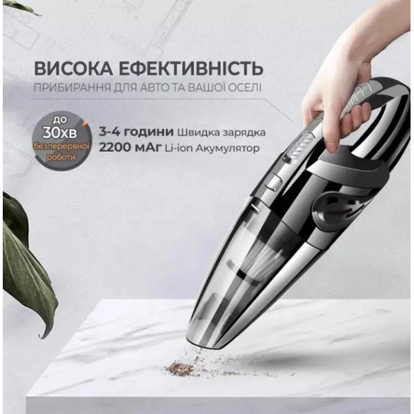 Ручний Пилосос Grikey M2 для машини, сухе вологе прибирання, акумуляторний автопилосос для автомобіля