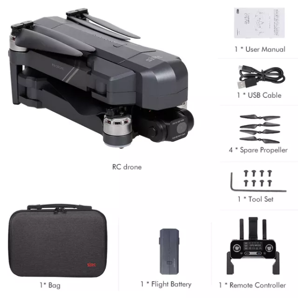 Квадрокоптер SJRC F11S3 PRO — дрон з 4K камерою, 5G Wi-Fi, GPS, FPV, БК мотори 6 км, до 28 хв польоту + SD карта 