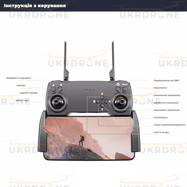 Квадрокоптер з 4K камерою XT5 дрон – коптер Drone FPV, обхід перешкод, до 30 хв. польоту (2 акумулятори)