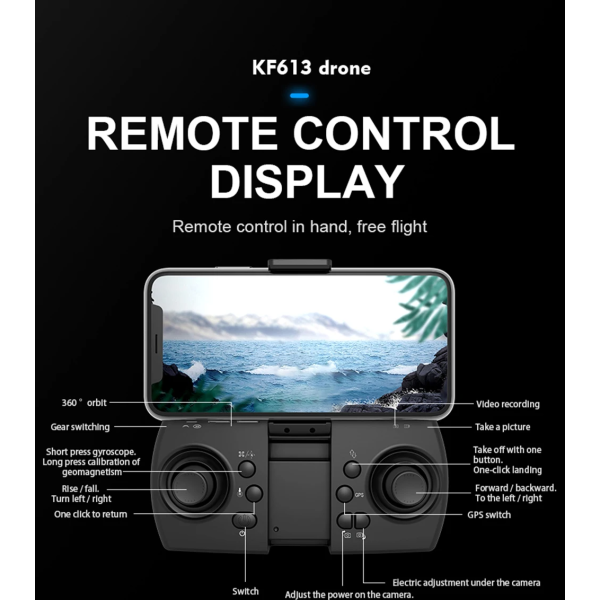 Квадрокоптер с камерой KF613 – дрон с 4K HD, GPS, БК двиг. до 300 м. 18 хв. + кейс