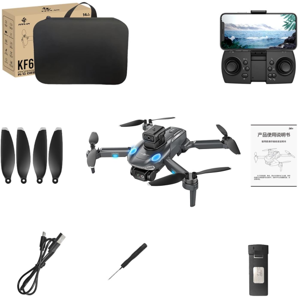 Квадрокоптер с камерой KF613 – дрон с 4K HD, GPS, БК двиг. до 300 м. 18 хв. + кейс