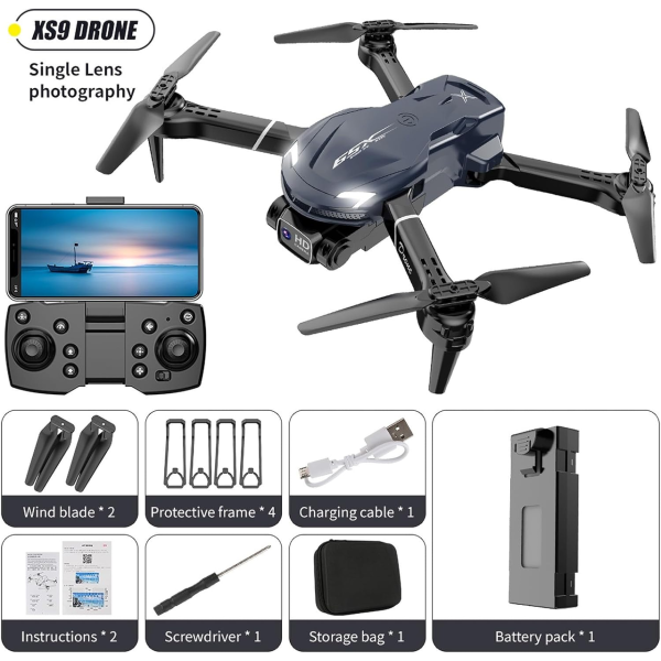Квадрокоптер XS9 дрон с камерой HD FPV, до 100 м. 30 мин. полета + кейс ( 2 аккумулятора)