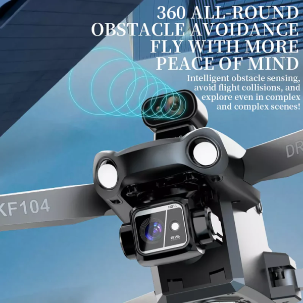 Квадрокоптер Kfplan KF104 Max – дрон з 4K та HD-камерами, ESC, 5G WI-FI, GPS, FPV, БК мотори, 6000м, до 30 хв.