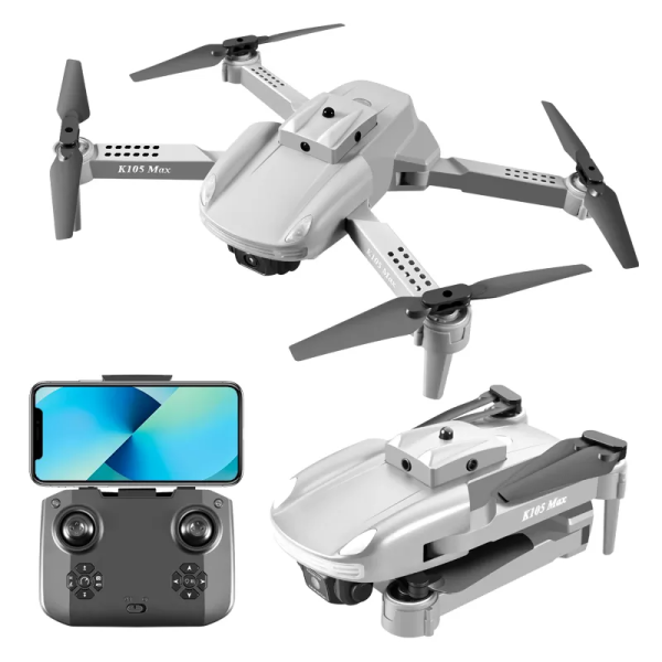Квадрокоптер K105 Max дрон з камерою, 4K HD FPV, обхід перешкод, до 30 хв.  + кейс (2 акумулятори)