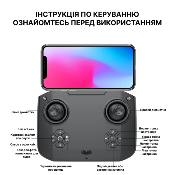 Квадрокоптер K105 Max дрон з камерою, 4K HD FPV, обхід перешкод, до 30 хв.  + кейс (2 акумулятори)