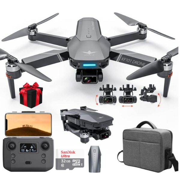 Квадрокоптер Kfplan KF101 Max – дрон з 4K та HD-камерами, ESC, 5G WI-FI, GPS, FPV, БК мотори, 3000м, до 25 хв.
