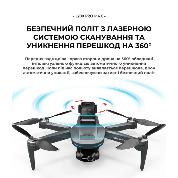 Квадрокоптер LYZRC L200 PRO 2-осевой подвес 4K HD, GPS, FPV до 1500 м, 25м. полета  