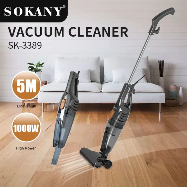 Вертикальный ручной пылесос SOKANY SK-3389 без мешка колбовой циклонного типа 1000 Вт для дому