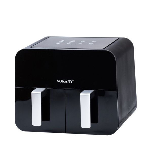 Аэрогриль SOKANY SK-10005 Аэрофритюрница с двумя отделениями  2400 Вт 10 л сенсорная аэропечь фритюр без масла