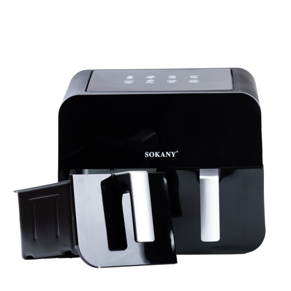 Аэрогриль SOKANY SK-10005 Аэрофритюрница с двумя отделениями  2400 Вт 10 л сенсорная аэропечь фритюр без масла
