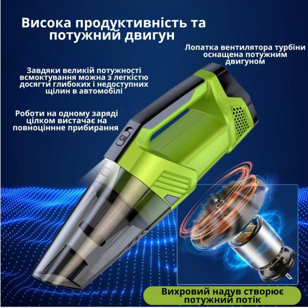 Пылесос аккумуляторный LT-114 ручной вертикальный, беспроводной для дома Автомобильный пылесос Автопылесос
