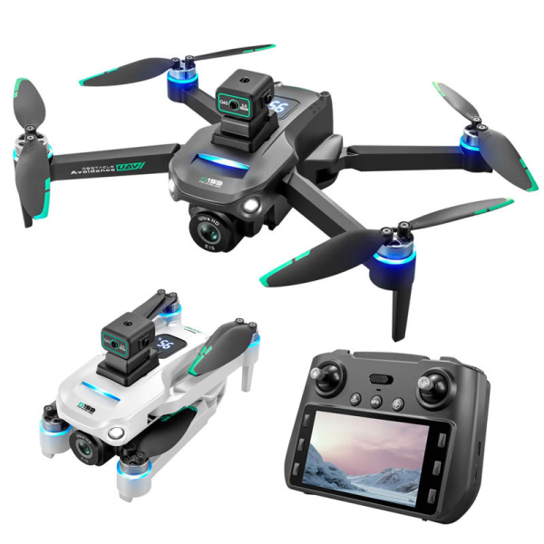 Квадрокоптер з РК-дисплеєм S159 дрон із камерою 4K, HD ESC, FPV, GPS до 1000 км. 20 хв. польоту + кейс