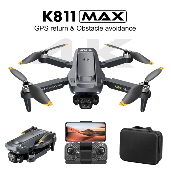 Квадрокоптер K811 Max із камерою 4K HD, GPS, БК мотори до 500 м. до 12 хв.