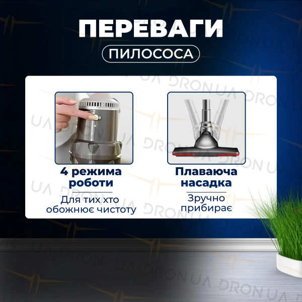 Пилосос ручний вертикальний вакуумний SOKANY SK-3378 без мішка колбовий циклонного типу 2000 Вт, шнур 4 м