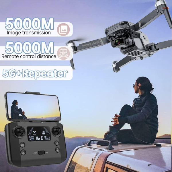Професійний Квадрокоптер KF101 Max – дрон з 4K ESC, 5G, GPS, FPV, БК дв, 5 км, до 50 хв. + SD карта
