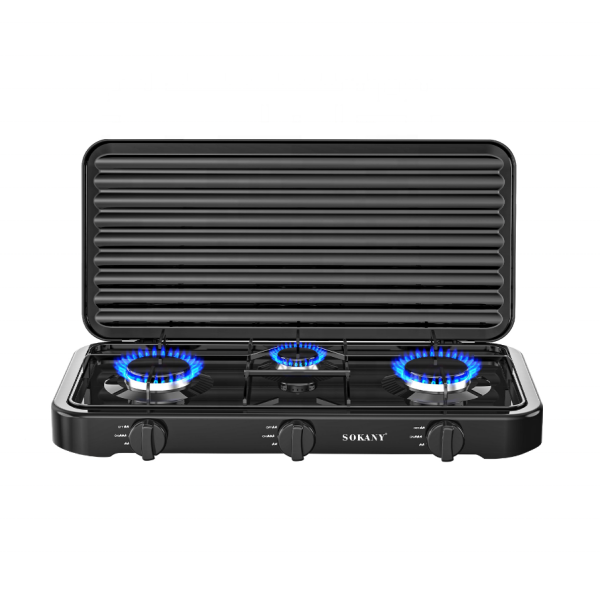 Настольная газовая плита  Sokany SK 6003 трехконфорочная