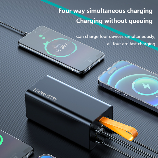 УМБ Power Bank повербанк PowerBank 100w 60000 mAh, зі швидкою зарядкою + для ноутбука + подарунок кабель
