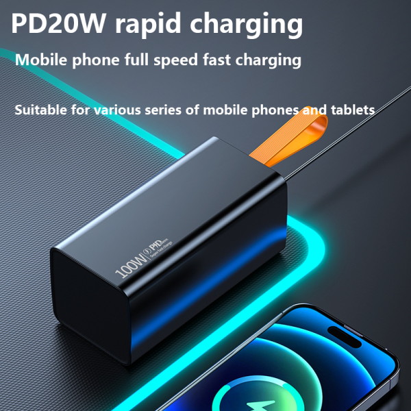 УМБ Power Bank повербанк PowerBank 100w 60000 mAh, зі швидкою зарядкою + для ноутбука + подарунок кабель