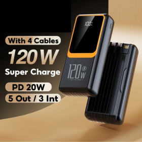 УМБ Power Bank повербанк PowerBank 120w 50000 mAh, PD 33 зі швидкою зарядкою  + подарунок кабель