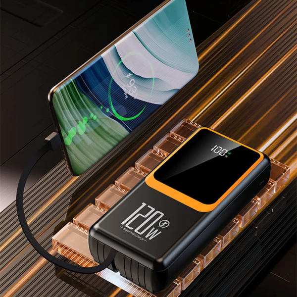 УМБ Power Bank повербанк PowerBank 120w 50000 mAh, PD 33 зі швидкою зарядкою  + подарунок кабель
