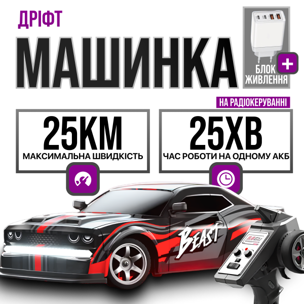 Дрифт-автомобиль SG218PRO на радиоуправлении с яркой подсветкой 25 км/ч Машина на пульте управления