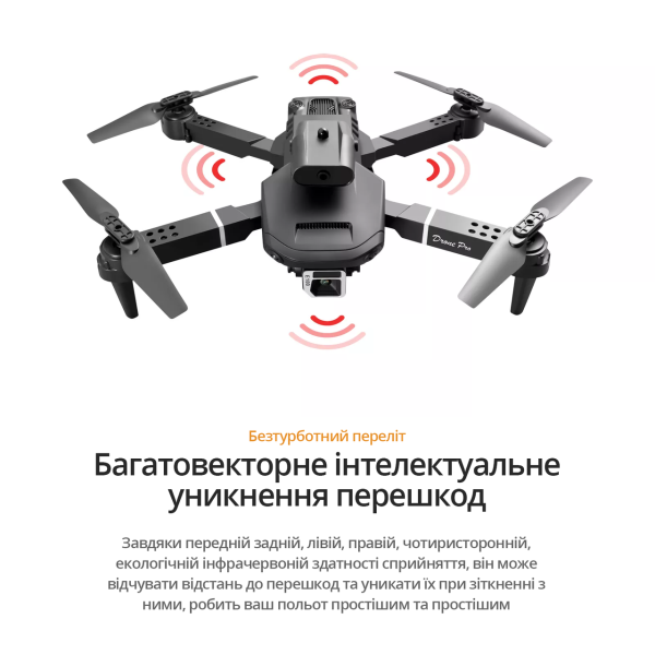 Квадрокоптер E100 дрон з камерою, HD Wifi FPV, до 100 м, 15 хв. польоту + кейс