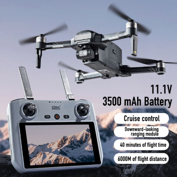 Квадрокоптер SJRC F22 S3 XR 4K дрон с 3-осевым подвесом, 6 км, FCC, EIS, HD камера, GPS, 5G, экран на пульте