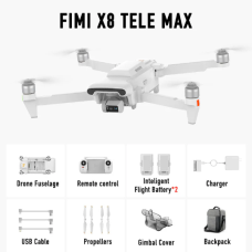 Профессиональный Квадрокоптер FIMI X8 TELE MAX COMBO 4K дрон 3-Axis Gimbal HDR 48MP 30x, GPS, 15 км до 38 мин.