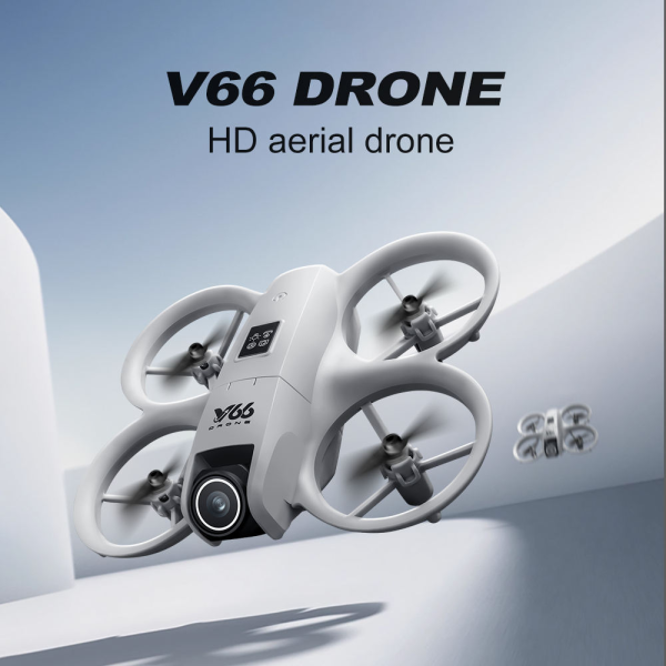 Квадрокоптер V66 Mini Drone з камерою, FPV Wi-Fi, EIS стабілізацією, Optical Flow, 50X Zoom, складаний mini drone до 200 м, 2 акумулятори