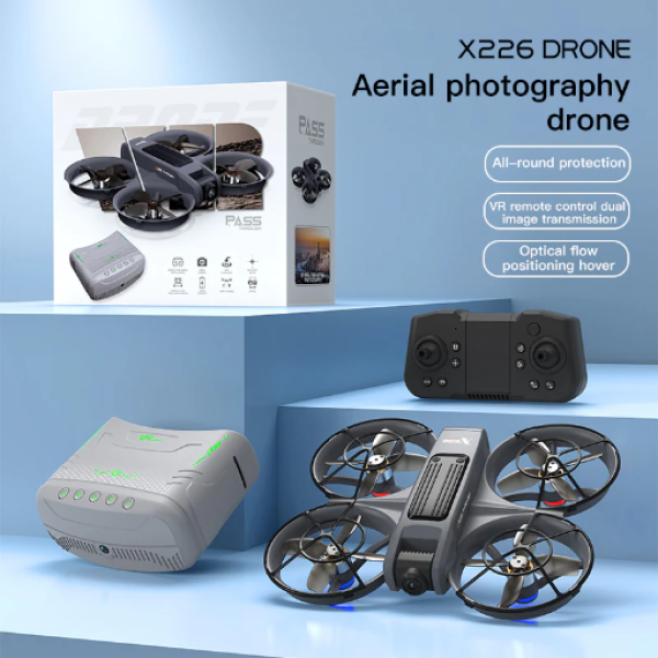 Квадрокоптер Дрон X226 с камерой 8K и VR-экраном – до 13 мин полета