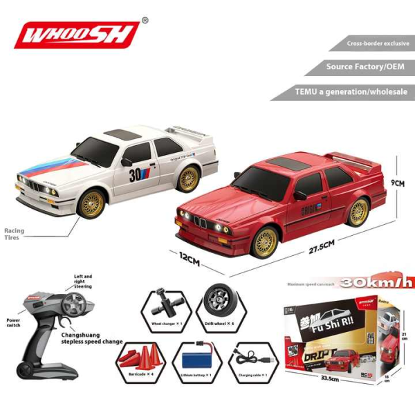 Дріфт-машина BMW E30 RC Дріфт-кар 1:16 30 км/год 4WD з повним приводом + змінні шини