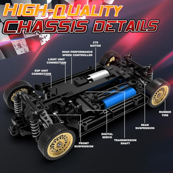 Радіокерована машинка KAMTOM DC162A 4WD Дріфт-кар RC Автомобіль 1:16 – 50 км/год, повний привід для дрифту