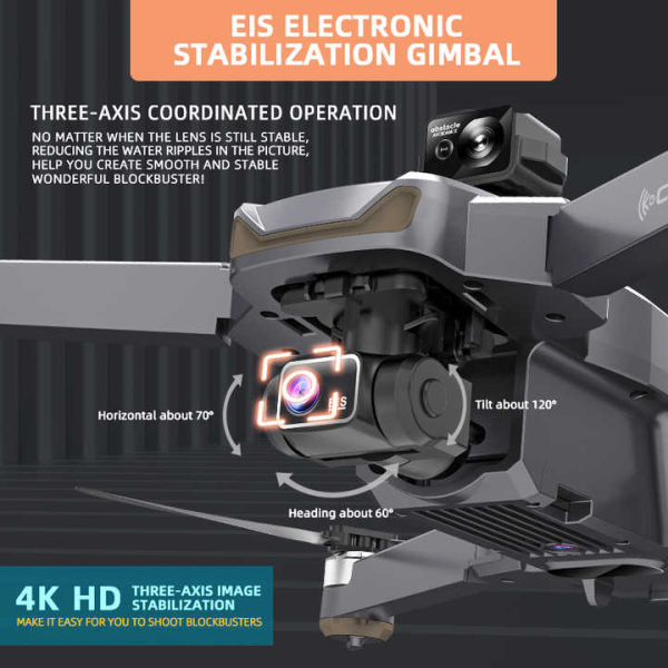 Квадрокоптер CK10 PRO  - дрон с 4K и HD-камерами, ESC, 5G WI-FI, GPS, FPV, БК моторы, 3000м, до 28 мин.