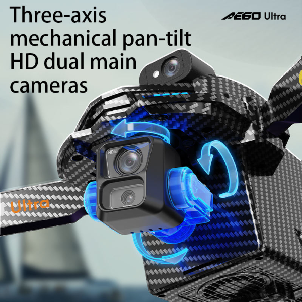Профессиональный Квадрокоптер AE60 Ultra с дальностью 10 км, 4K камерой 3-осевым стабилизатором и экраном в пульте