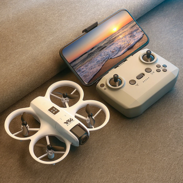 Квадрокоптер V66 Mini з камерою HD/8K, Wi-Fi FPV, Дрон для дітей із захистом та зумом до 200 м, 12 хв польоту 2 АКБ 