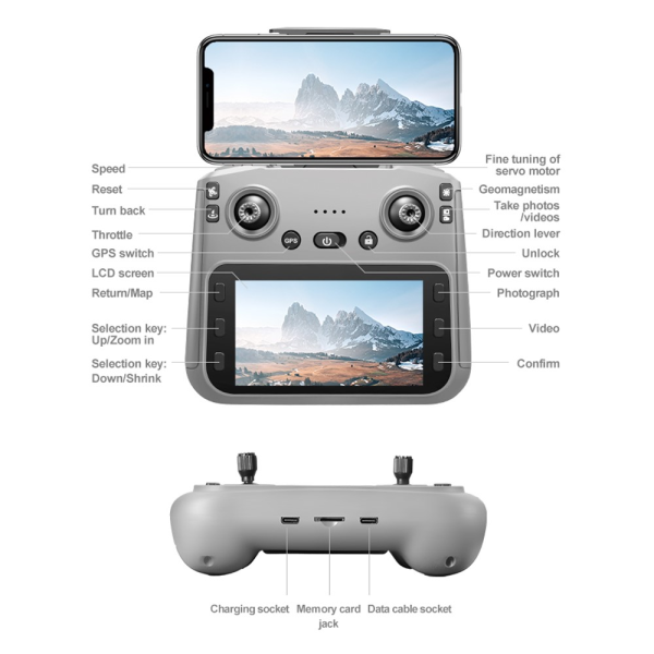 Квадрокоптер RG800 MAX з GPS, подвійною камерою 1080P, FPV, уникнення перешкод, безколекторний, до 500 м