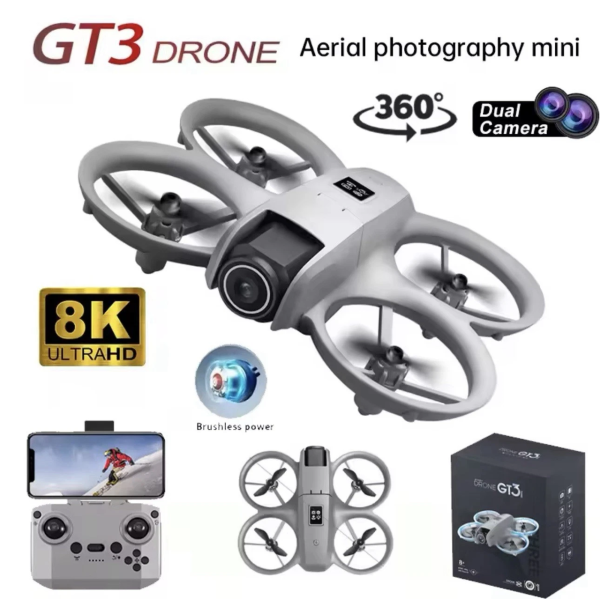 Квадрокоптер Дитячий міні-дрон GT3 з HD-камерою та захистом від падінь найкращий подарунок + до 20 хв / 2 АКБ