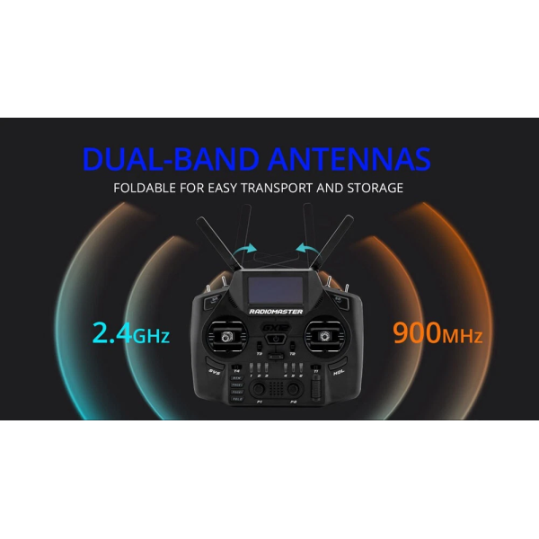 Пульт управления RadioMaster GX12 ELRS Gemini 2.4ГГц+900МГц, 1Вт, EdgeTX, GX01 Hall стыки Пульт для FPV дронов/квадрокоптеров