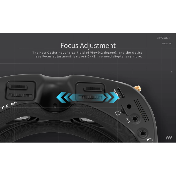 Skyzone SKY04O PRO професійні FPV-окуляри OLED 1280×720, FOV 42°, SteadyView, DVR 60fps