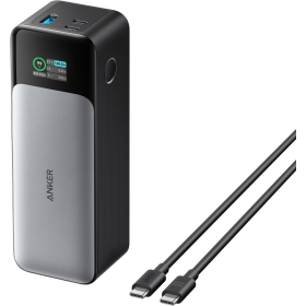 Потужний Повербанк Power Bank Anker A1289 737 Швидка зарядка (PowerCore 24K) 24 000 мА·год, до 140 Вт, USB-C PD 3.1, екран