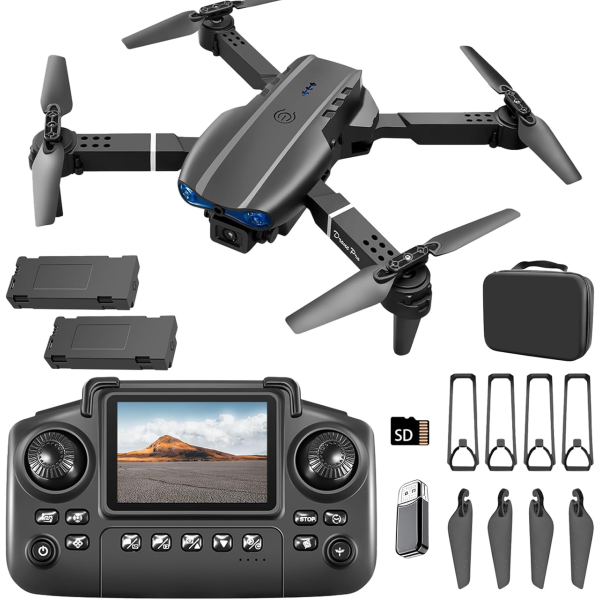 Квадрокоптер дрон E99 камера HD 1080P, екран, FPV, захист від перешкод, керування без телефону